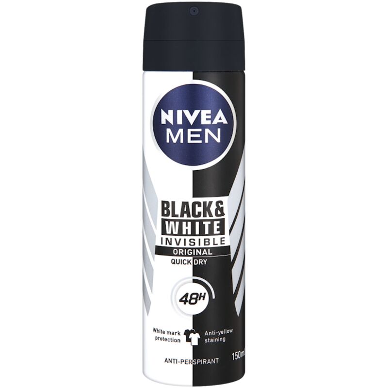 NIVEA FOR MEN ANTI PERSPIRANT AERO BLACK & WHITE POWER – 150ML