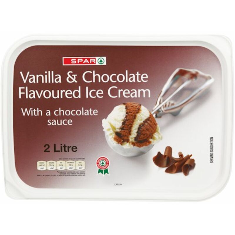 SPAR ICE CREAM CHOCOLATE & VANILLA – 2L