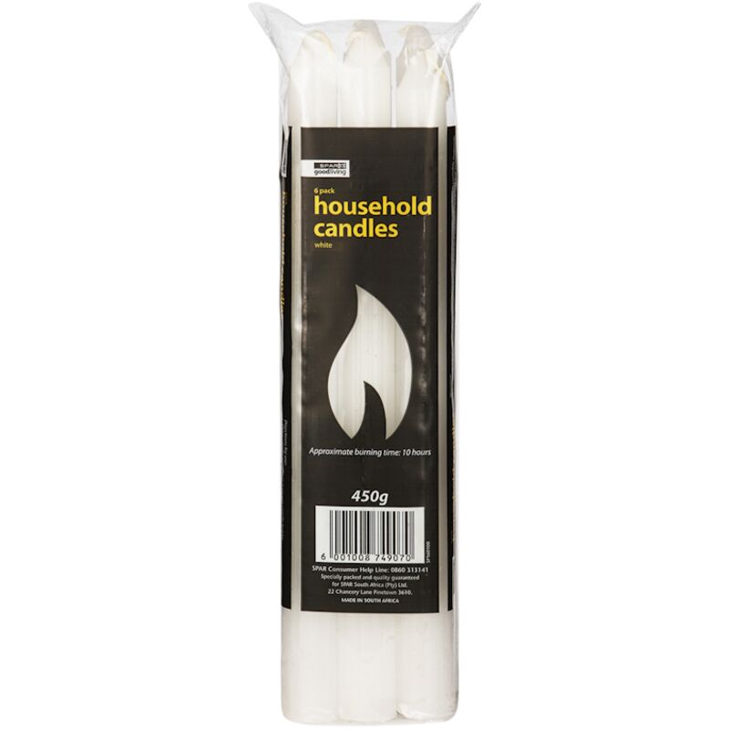 GOOD LIVING CANDLES HOUSEHOLD WHITE – 6S