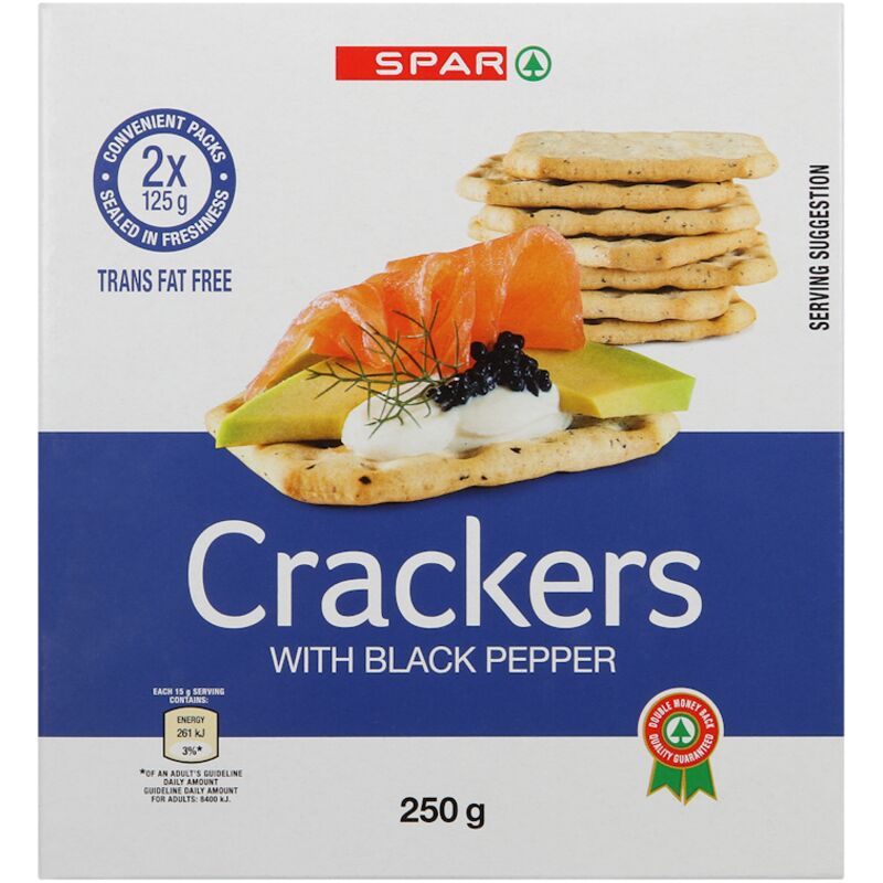 SPAR CRACKERS BLACK PEPPER – 250G