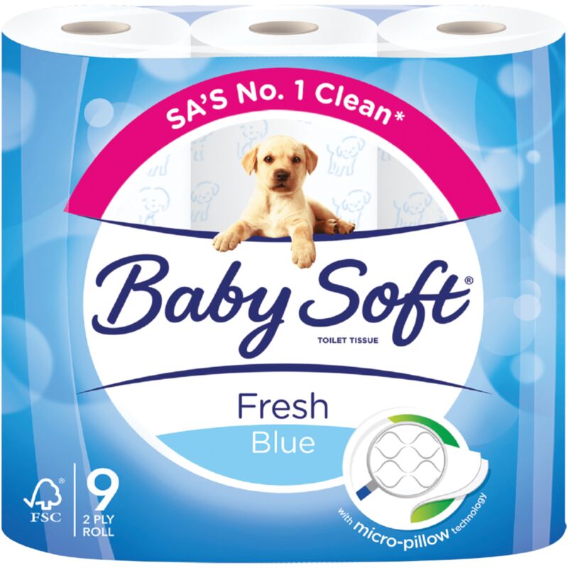BABY SOFT 2PLY BLUE PRINTS TOILET PAPER – 9S