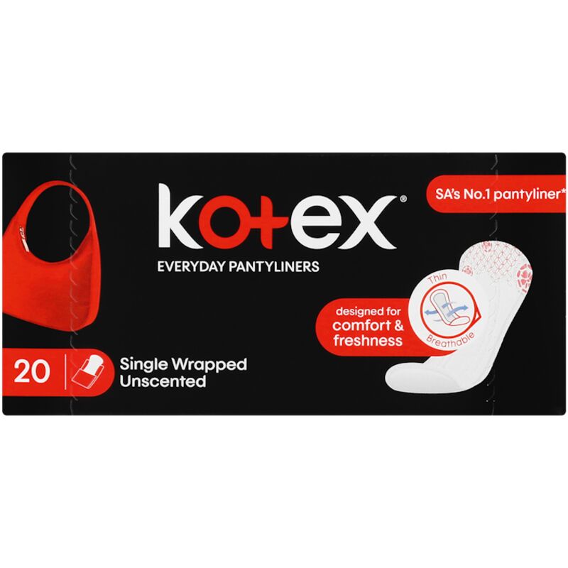 KOTEX UNSCENTED PANTY LINERS – 20S