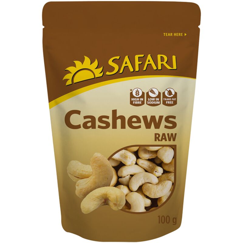 SAFARI CASHEW NUTS SELECTED RAW – 100G