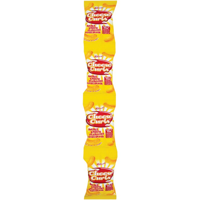 WILLARDS CHEESE CURLS DOUBLE CHEESE STRIPS 14G – 4S