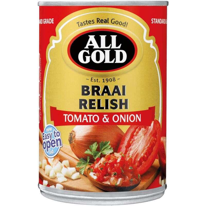ALL GOLD RELISH BRAAI TOMATO & ONION – 410G