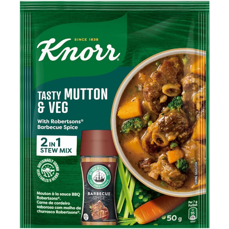 KNORR SOUP TASTY MUTTON VEG & BBQ SPICE – 50G