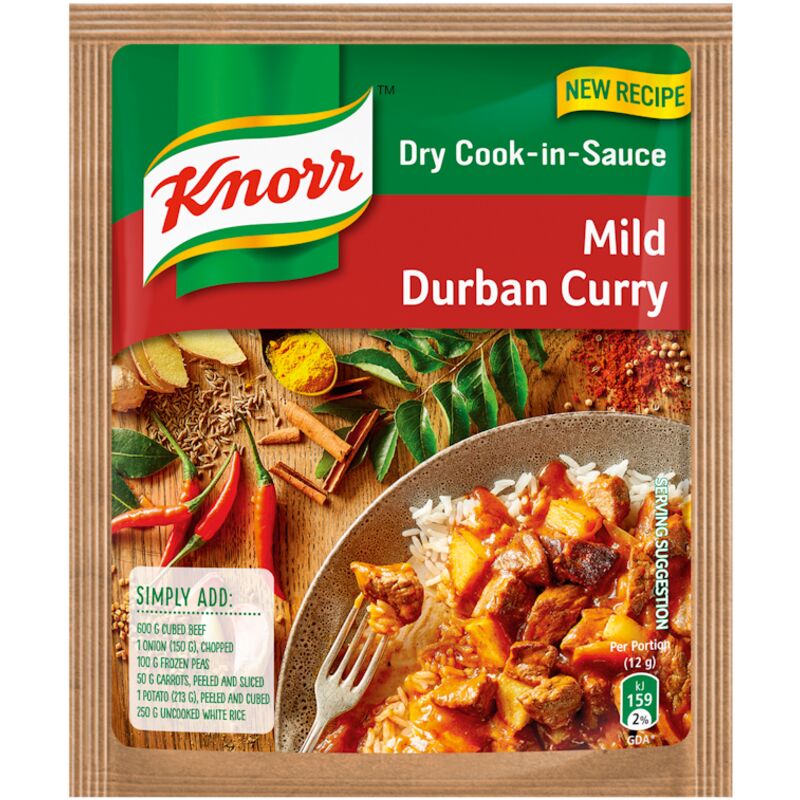 KNORR COOK-IN-SAUCE MILD DURBAN CURRY – 43G