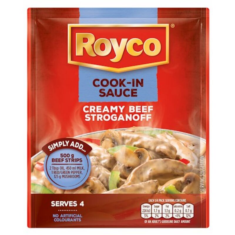 ROYCO COOK-IN-SAUCE CREAMY BEEF STRAGONOFF – 57G