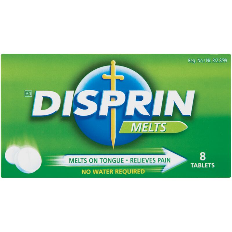 DISPRIN PAIN RELIEF TABLET MELTS – 8S