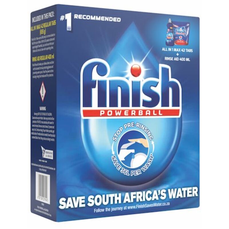 FINISH ALL IN ONE AUTO DISHWASHER TABLETS AND RINSE AID – 42S