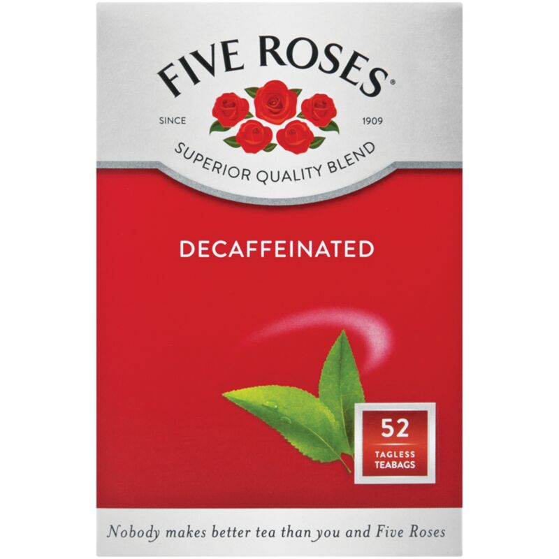 FIVE ROSES TEA BAGS TAGLESS DECAFF – 50S