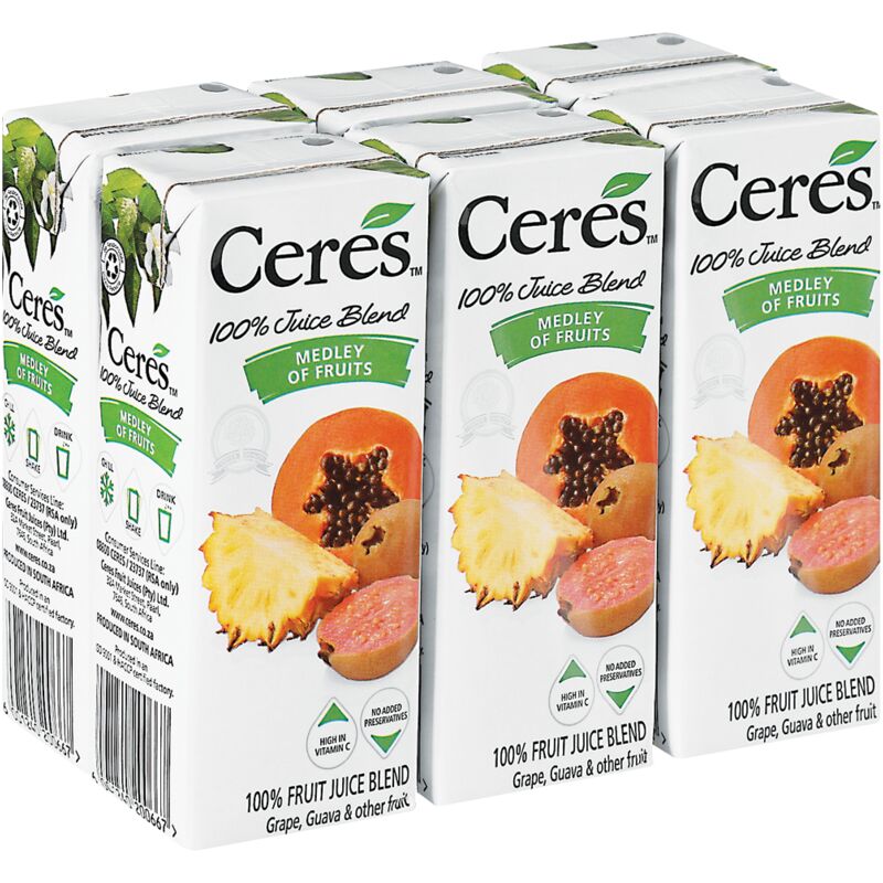 CERES FRUIT JUICE MEDLEY OF FRUITS – 200ML X 6