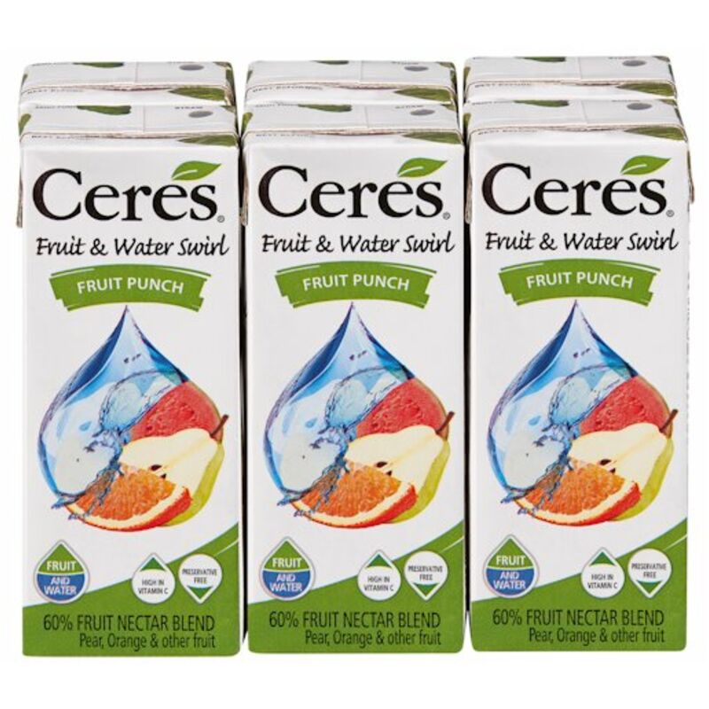 CERES FRUIT & WATER SWIRL FRUIT PUNCHH – 200ML X 6