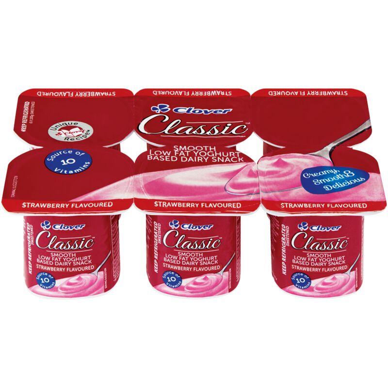 CLOVER CLASSIC YOGHURT SMOOTH LOW FAT STRAWBERRY MP – 6S