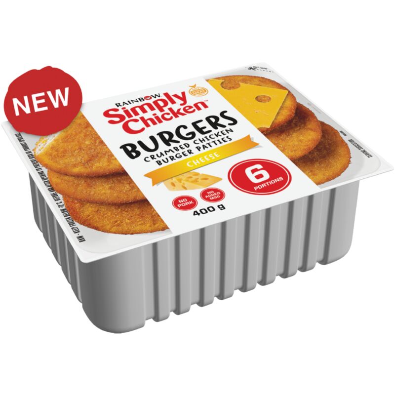 SIMPLY CHICKEN BURGERS CHEESE – 400G