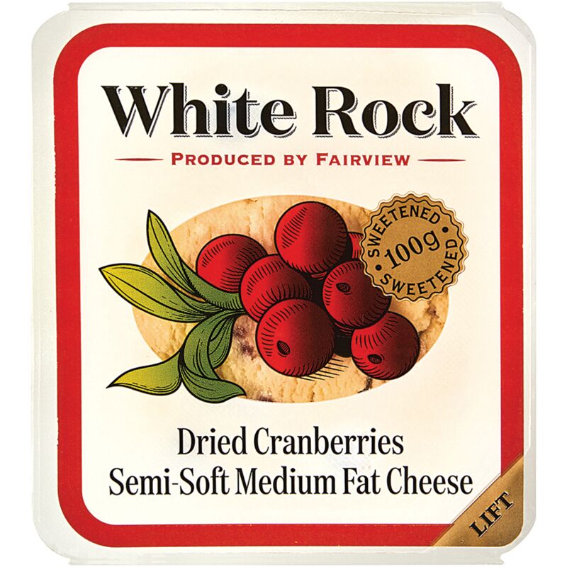 FAIRVIEW CHEESE WHITE ROCK CRANBERRY – 100G
