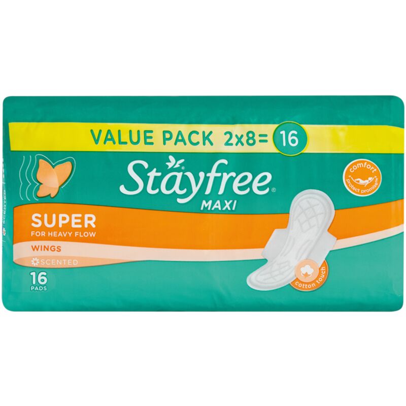 STAYFREE MAXI THICK SUPER SCENTED PADS – 16S
