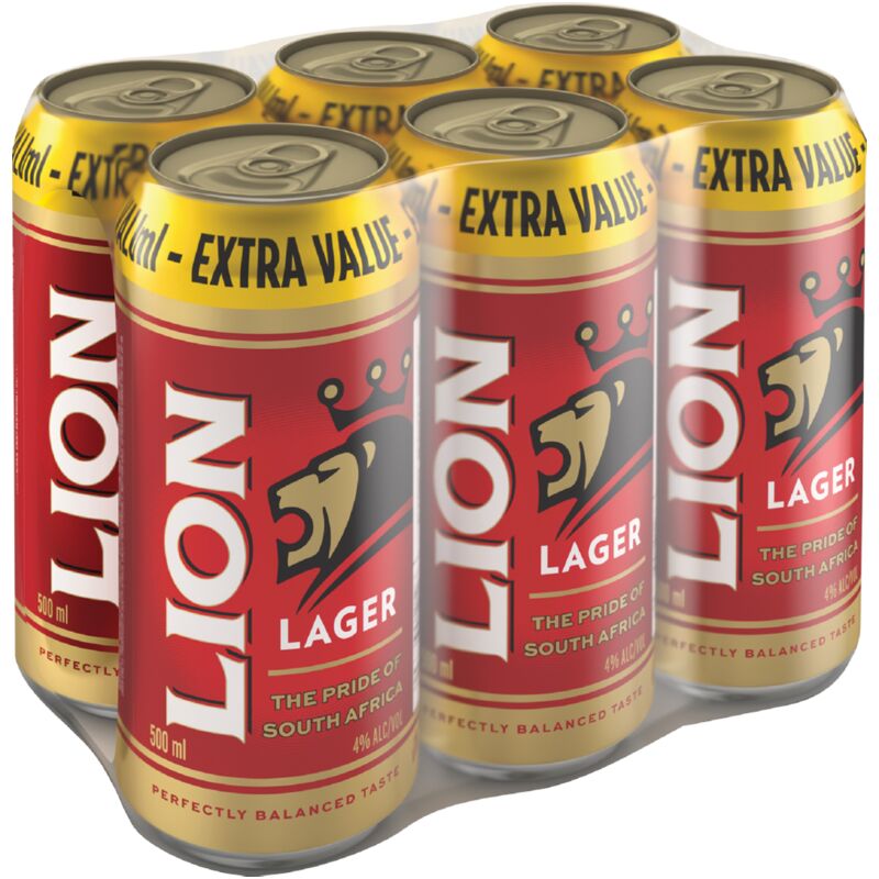 LION LAGER CAN – 500ML X 6