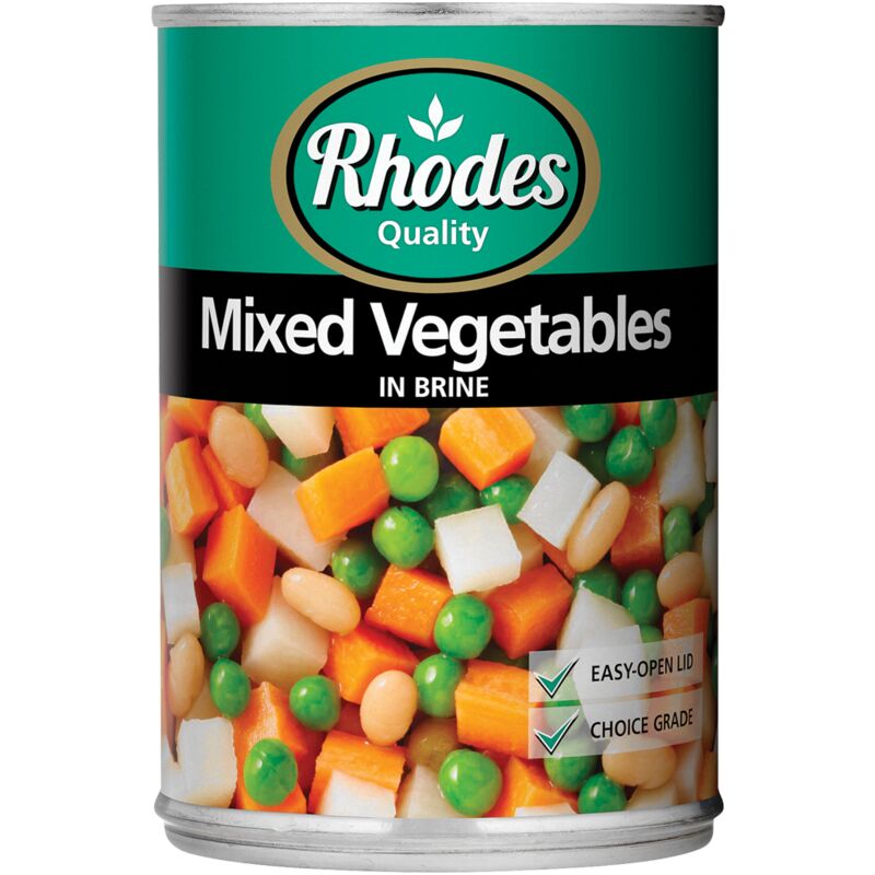 RHODES MIXED VEGETABLES IN BRINE – 410G