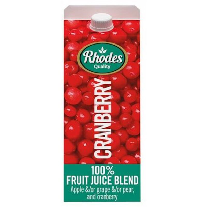 RHODES 100% FRUIT JUICE BLEND CRANBERRY – 2L