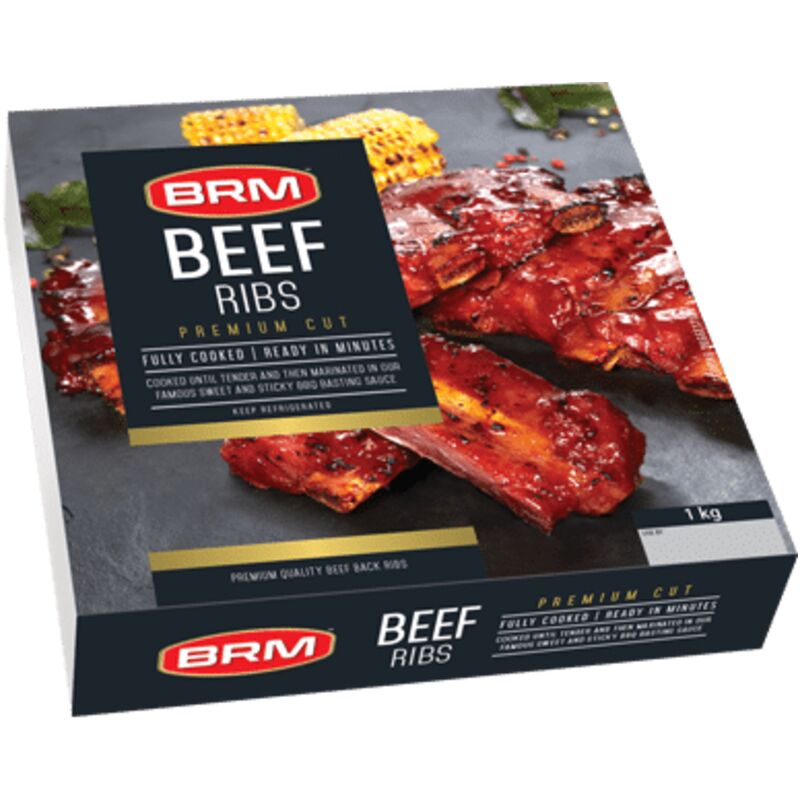 BRM BEEF RIBS BBQ MARINATED COOKED – 1KG