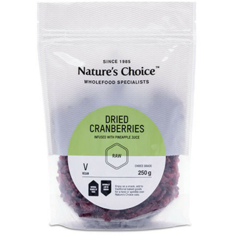 NATURES CHOICE CRANBERRY DRIED – 250G