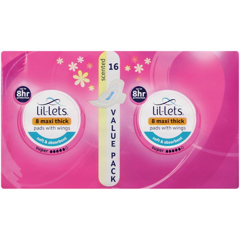 LIL-LETS MAXI SUPER SCENTED PADS WITH WINGS – 16S