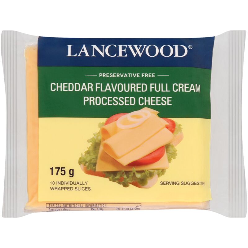 LANCEWOOD CHEESE PROCESSED CHEDDAR SLICES – 175G