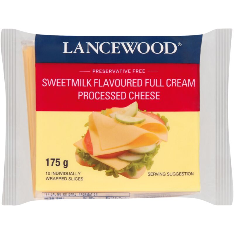 LANCEWOOD CHEESE PROCESSED SWEETMILK SLICES – 175G