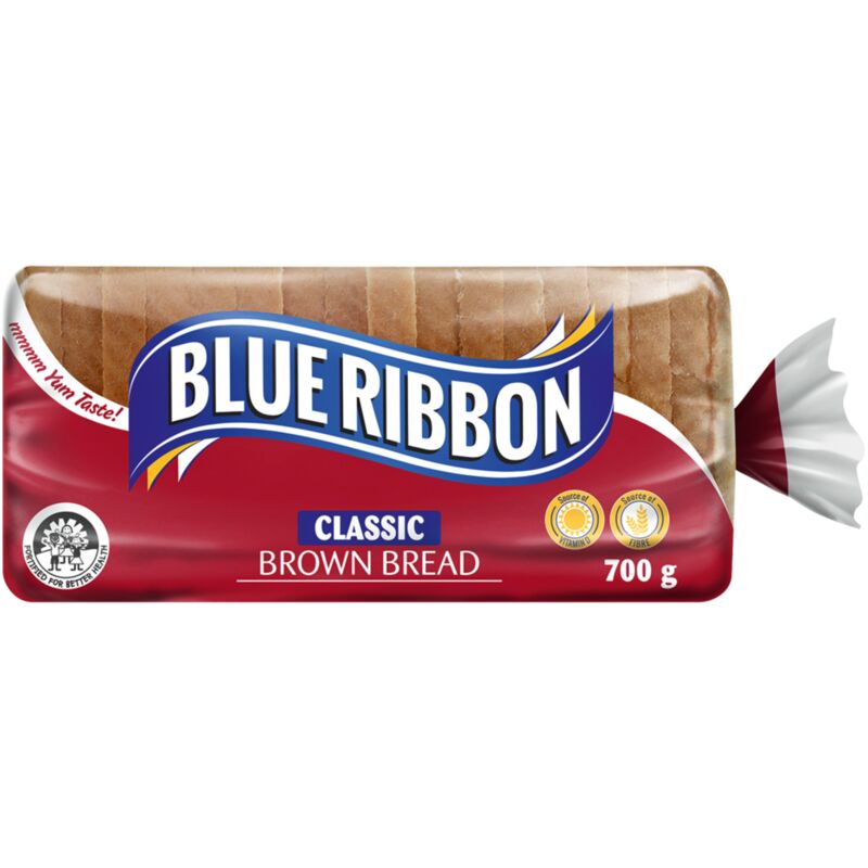 BLUE RIBBON CLASSIC BREAD BROWN SLICED – 700G