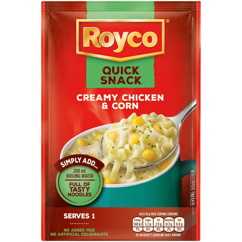 ROYCO QUICK SNACK CREAMY CHICKEN & CORN – 38G