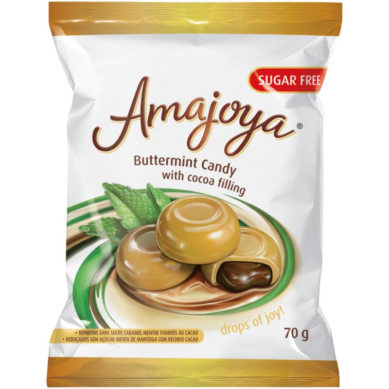AMAJOYA COCOA FILLED BUTTERMINT SUGAR FREE – 70G