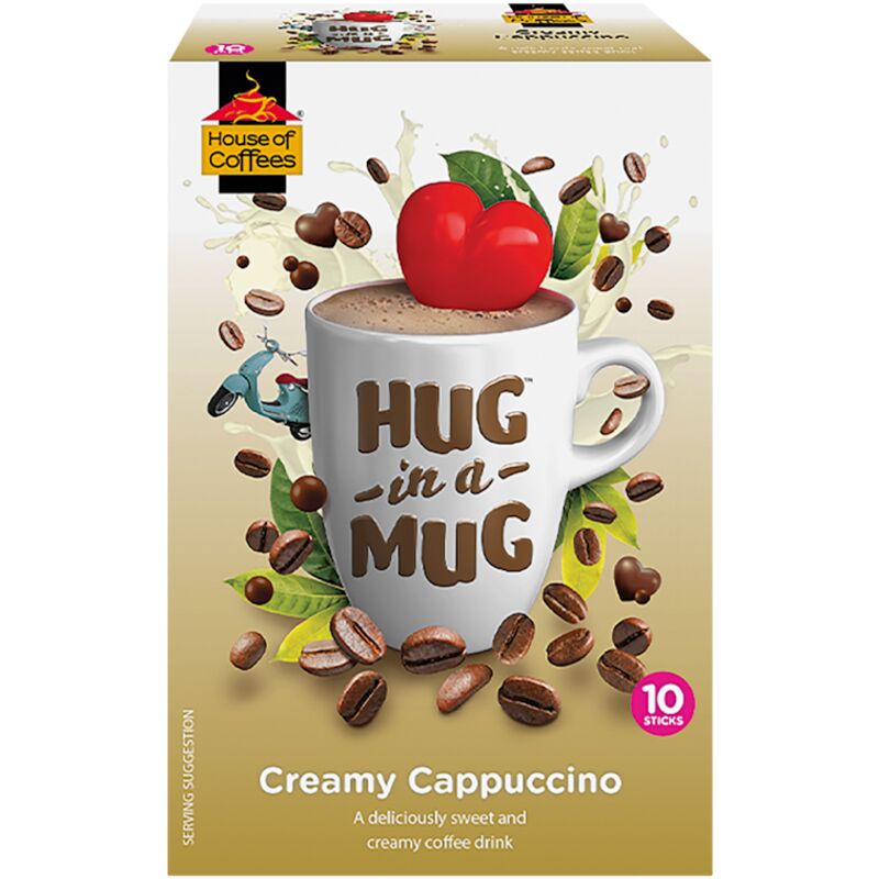 HOUSE OF COFFEES HUG IN A MUG CREAMY CAPPUCCINO – 10S