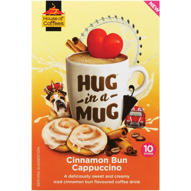 HOUSE OF COFFEES HUG IN A MUG CIN BUN CAPPUCCINO – 10S
