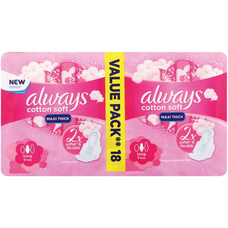 ALWAYS MAXI SOFT LONG PADS – 18S